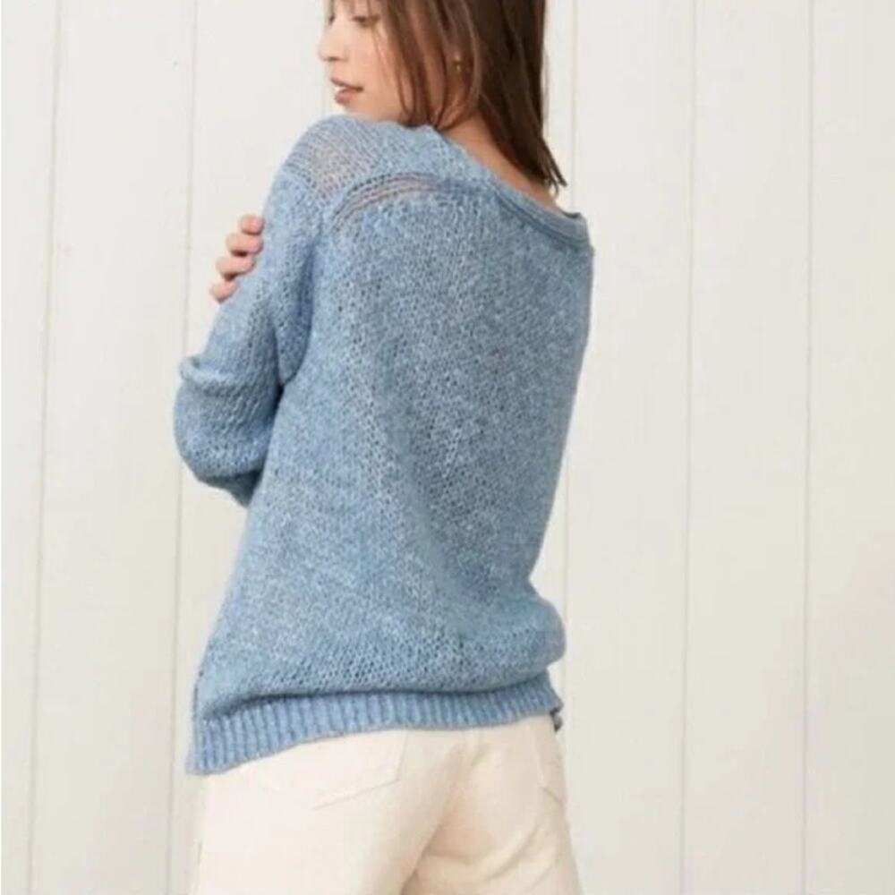 Jenni Kayne Silk Linen Blend Cabin Sweater in Faded Blue Sz. XS - Picture 2 of 10
